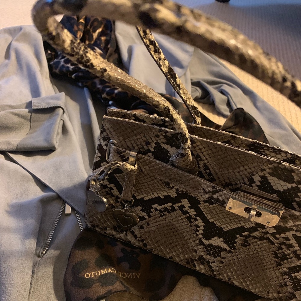 Stuart Weitzmen snakeskin shoulder bag